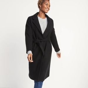 Oversized Soft-Brushed Tie-Belt Coat